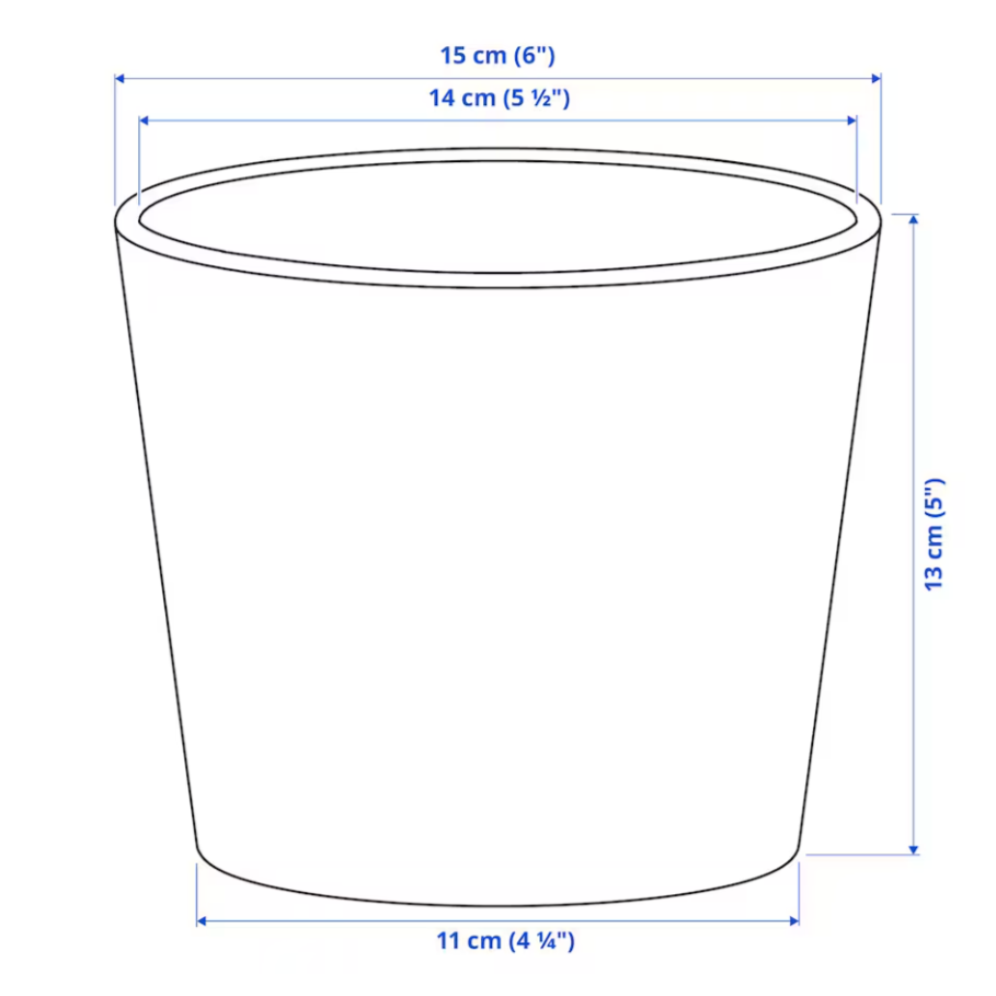 Ikea Sojaböna Plant Pot, 12cm (9161121431839)