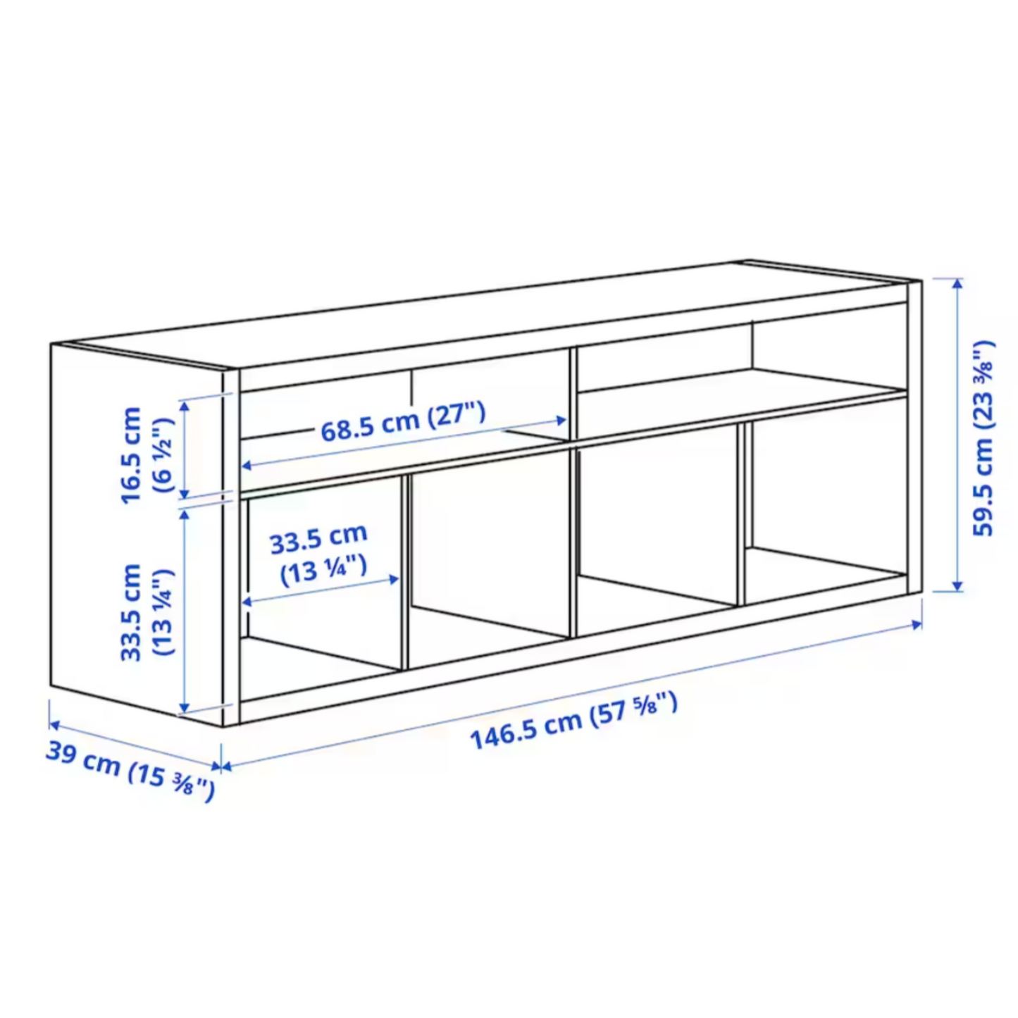 Ikea Kallax TV Bench, White, 147x60cm (8884327645471)