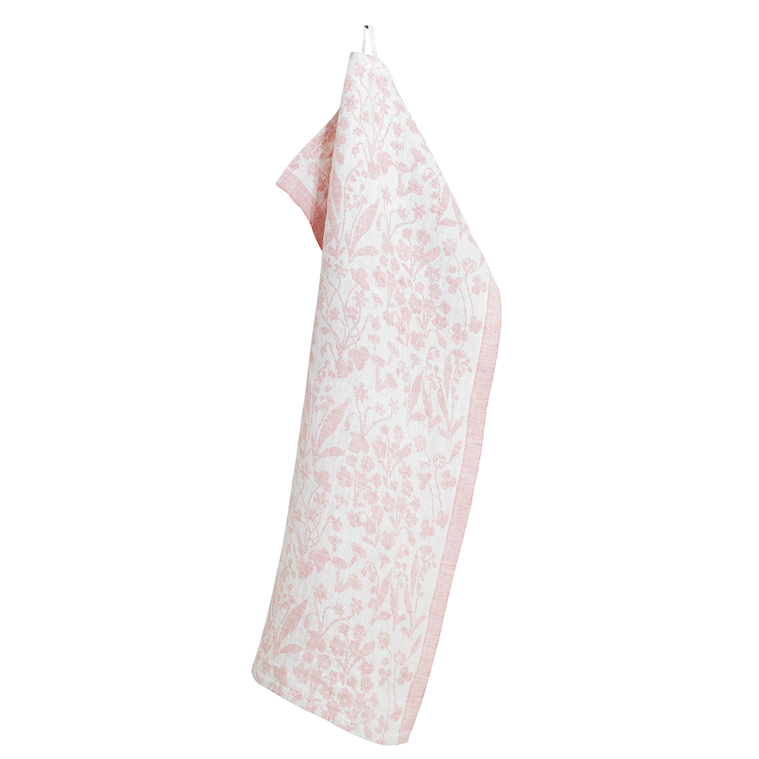 Niitty Field Washed Linen Tea Towel, 48x70cm, White-Rose (10224916627743)