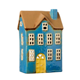 Nyhavn House Tea Light Holder, Blue-Yellow