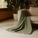 Havas 100% Wool Throw, Olive