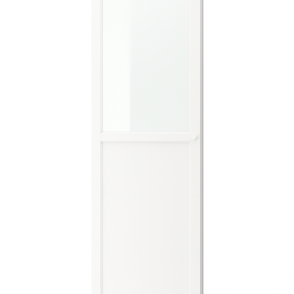 Ikea Billy / Oxberg Half Glass Door, 40x192cm, White (6541175193665)