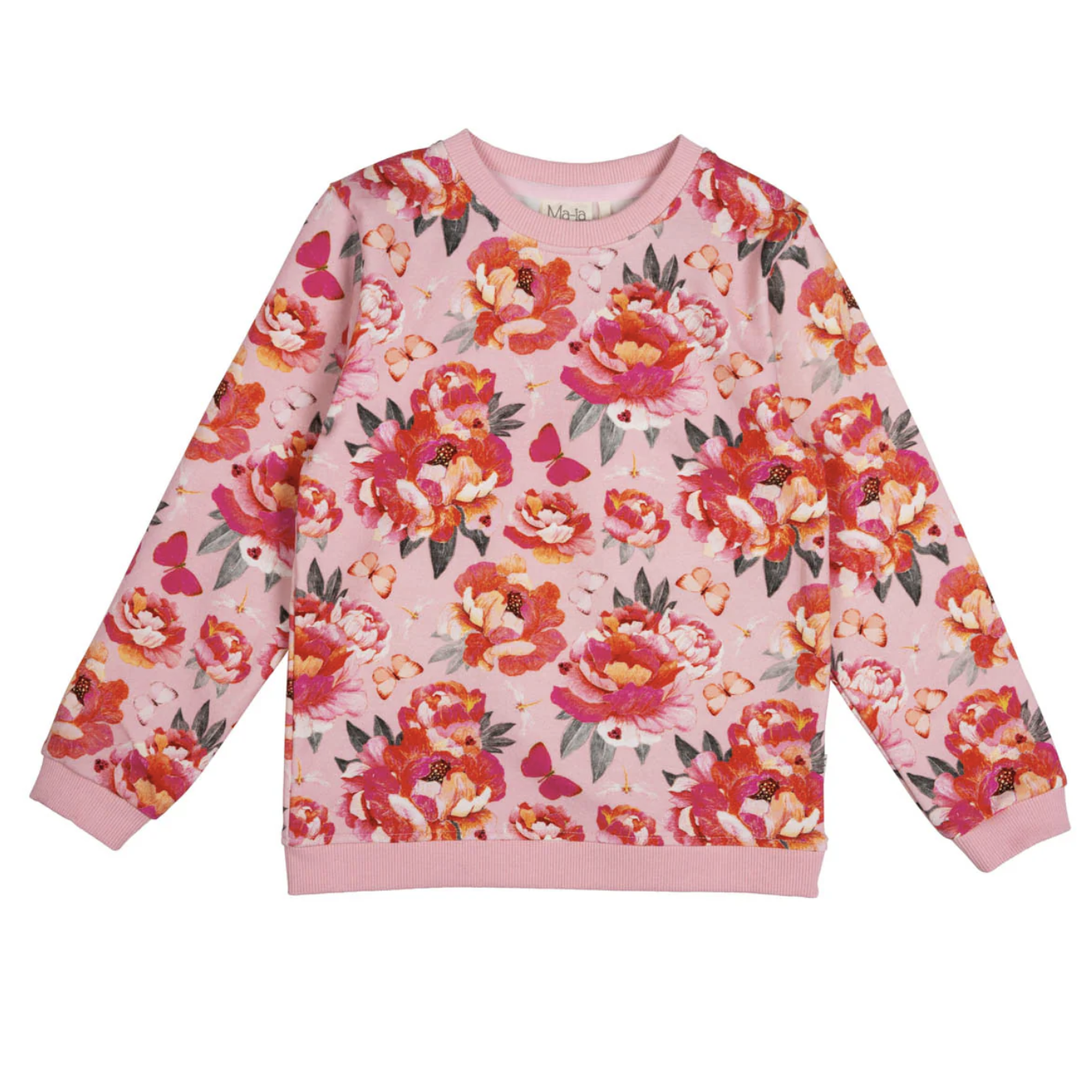 Peony Kids' Sweatshirt, Rose-Pink (10224815964447)