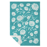 Peony 100% Wool Blanket 130x200cm, Turquoise