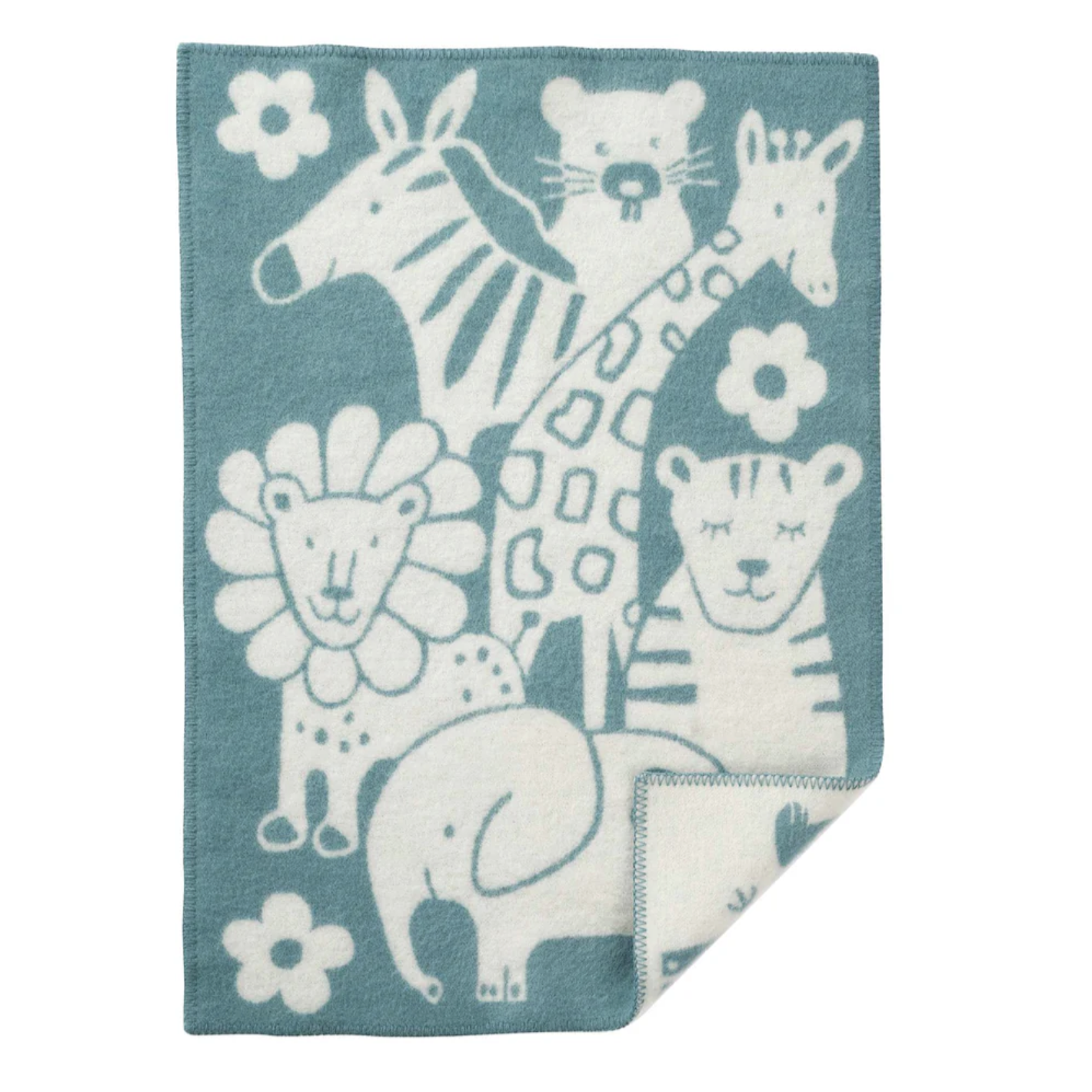 Klippan Picnic 100% Wool Baby Blanket, Blue (10239060574495)