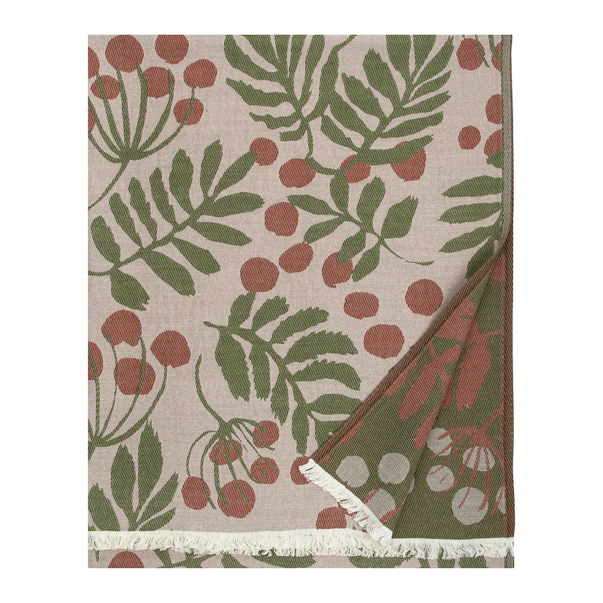 Home Tree Pihapuu Merino Cotton Throw, Beige-Cinnamon-Olive (10143603458335)