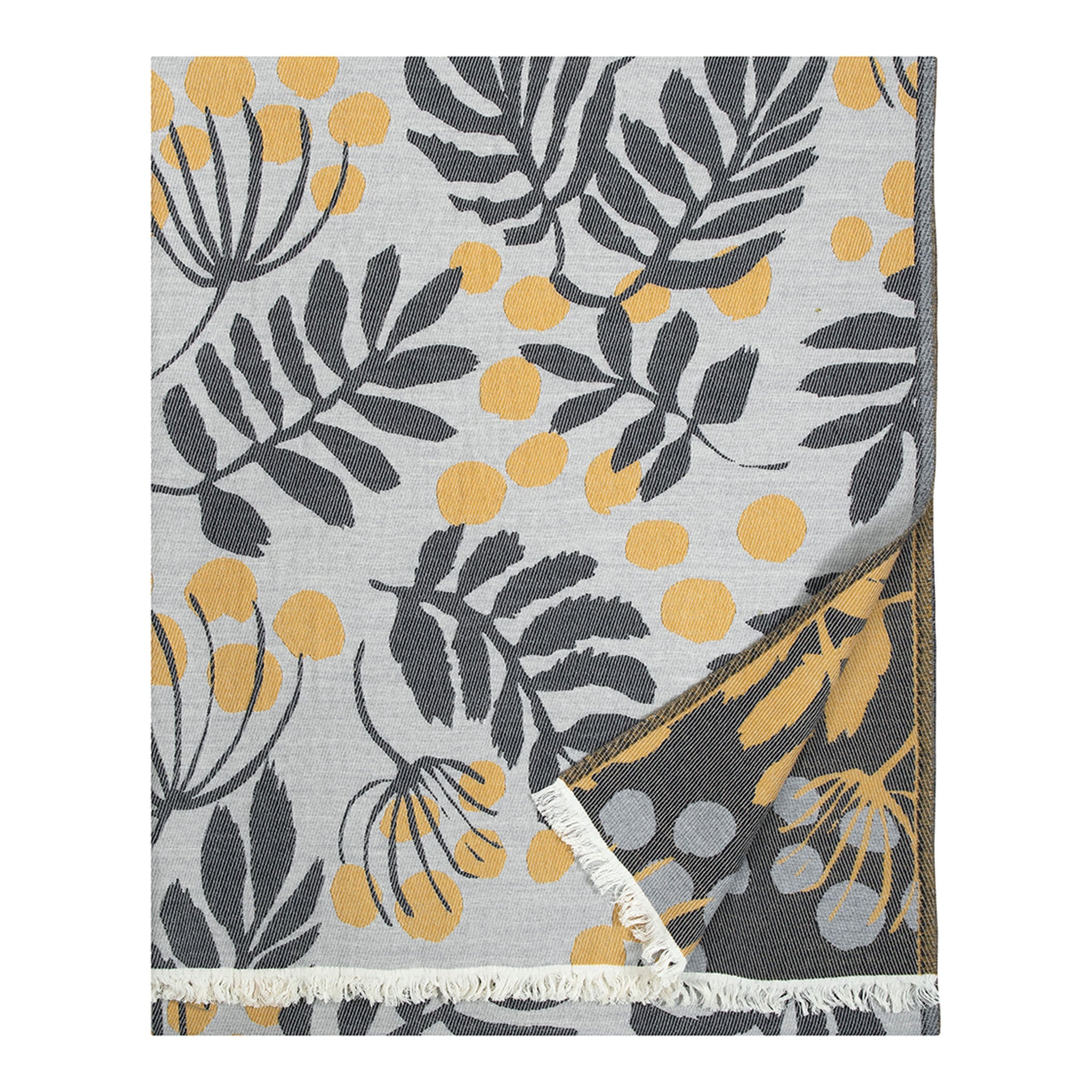 Home Tree Pihapuu Merino Cotton Throw, Grey-Honey-Black (10143603589407)