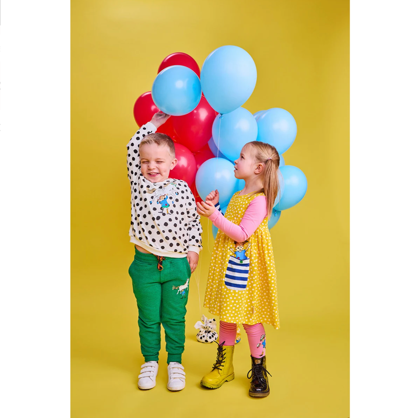 Pippi Longstocking Kids' Dress, Yellow (10211927654687)
