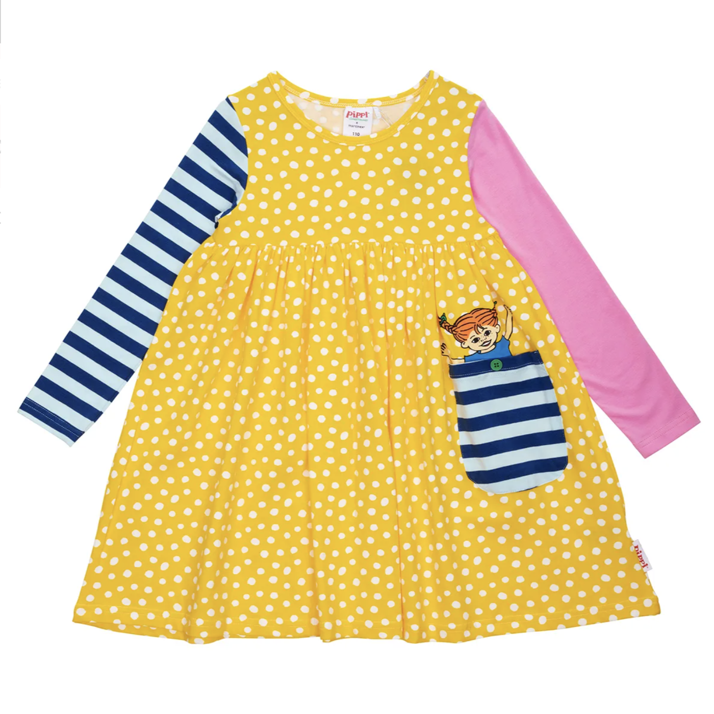 Pippi Longstocking Kids' Dress, Yellow (10211927654687)