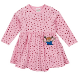 Pippi Longstocking Baby Dress Long Sleve, Pink