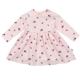 Ma-ia Plums Long Sleeve Baby Dress, Light Rose