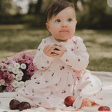 Ma-ia Plums Long Sleeve Baby Dress, Light Rose