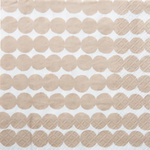 Beige circular patterned rug on a white background
