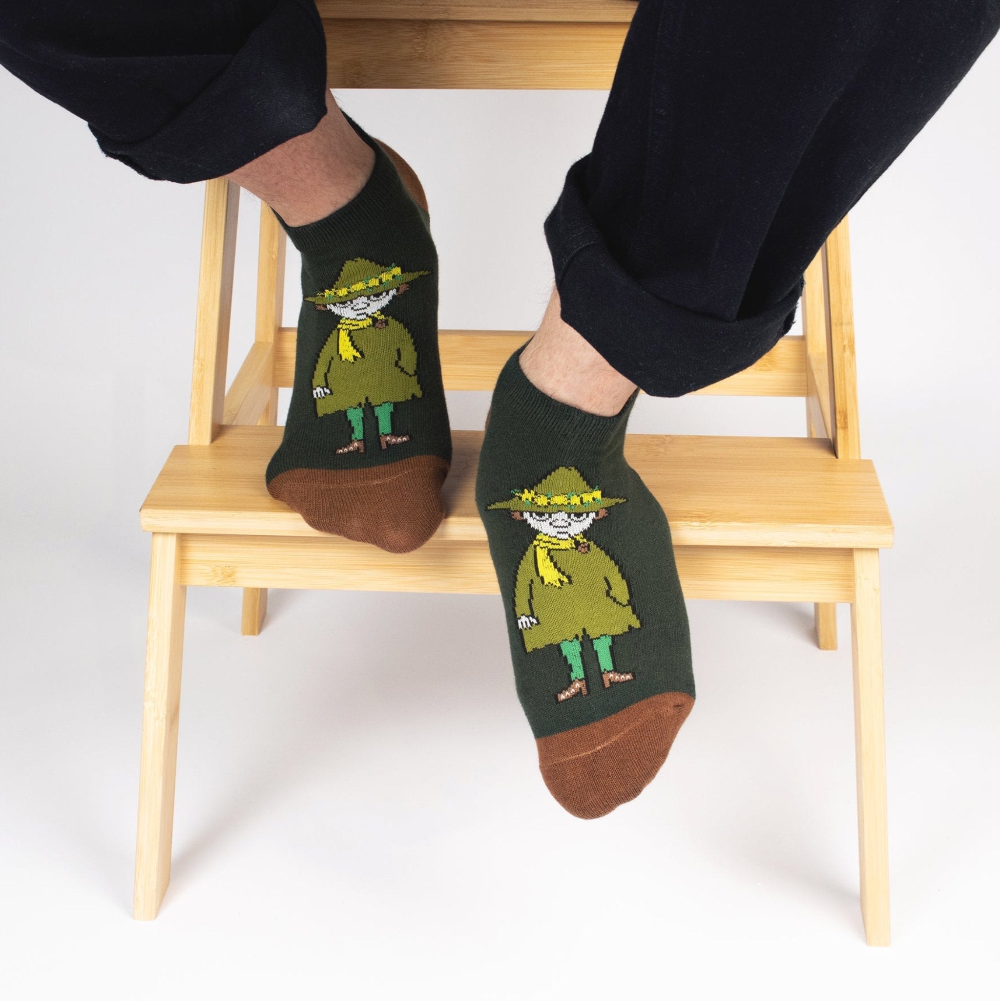 Snufkin Travelling Men's Ankle Socks, Green (9536752681247)