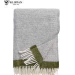 Klippan Hampus Wool Throw, 130x200cm, Grey/Avocado (10256301261087)