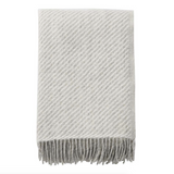 Klippan Carl 100% Swedish Wool Throw, White Melange
