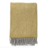 Klippan Carl 100% Swedish Wool Throw, Yellow-Grey