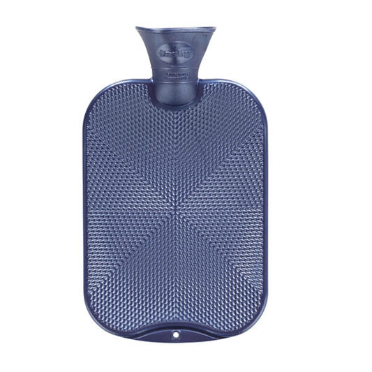 Fashy Hot Water Bottle Raised Ribbed Crystal Star Pattern 2.0 L, Navy (9085447110943)