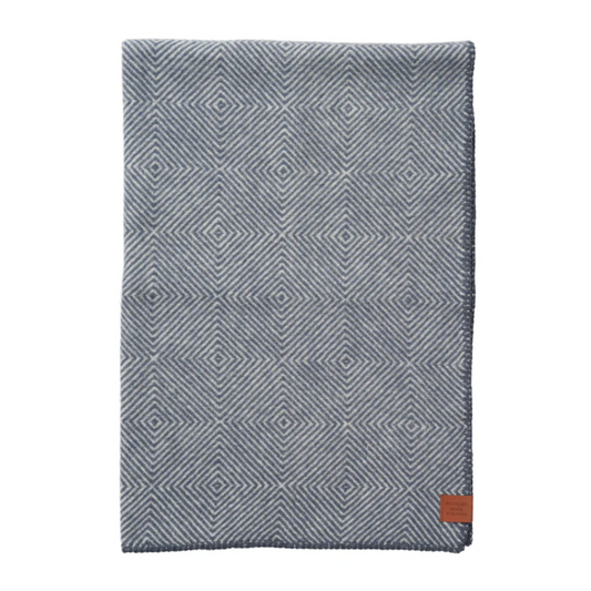 Klippan Gooseye Midi 100% Wool Blanket, Blue (9198409384223)