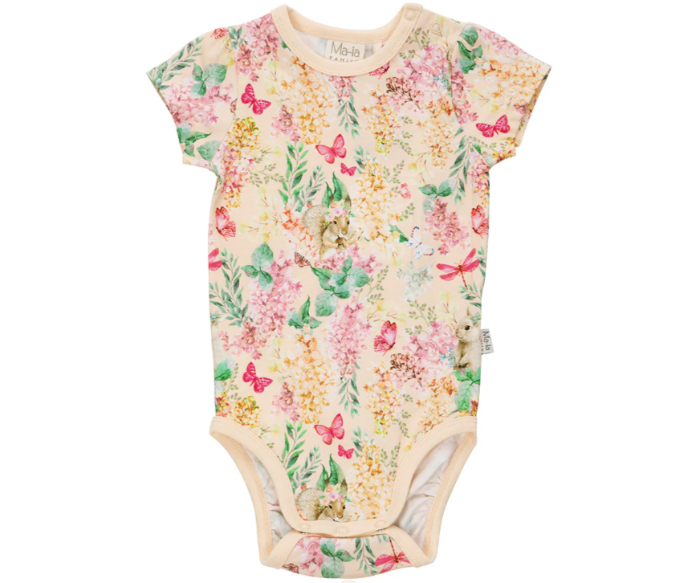 Ma-ia Lilacs Siren Short Sleeve Baby Body, Peach (10258275303711)