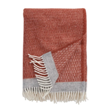 Klippan Harald Wool Throw, 130x200cm,  Rust/Grey