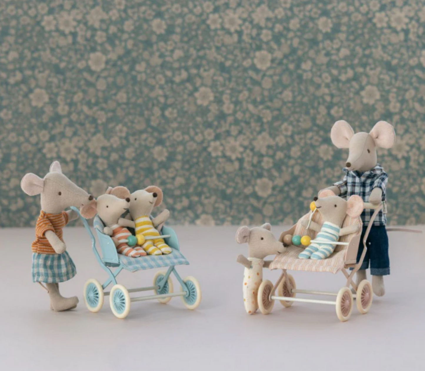 Maileg Stroller for Baby Mouse, Mint (8239895019807)