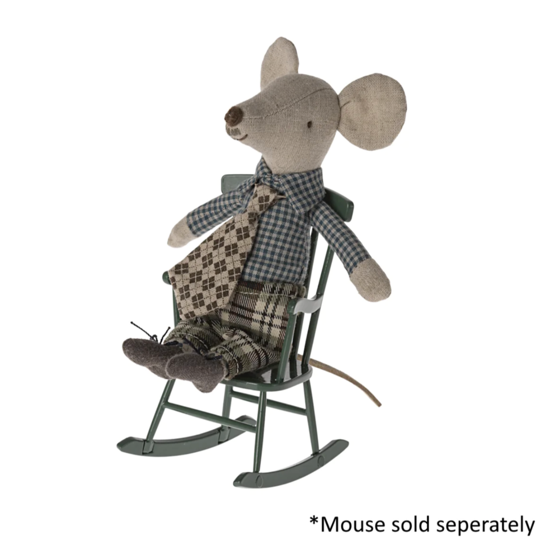 Maileg Rocking Chair Mouse, Dark Green (8997926306079)