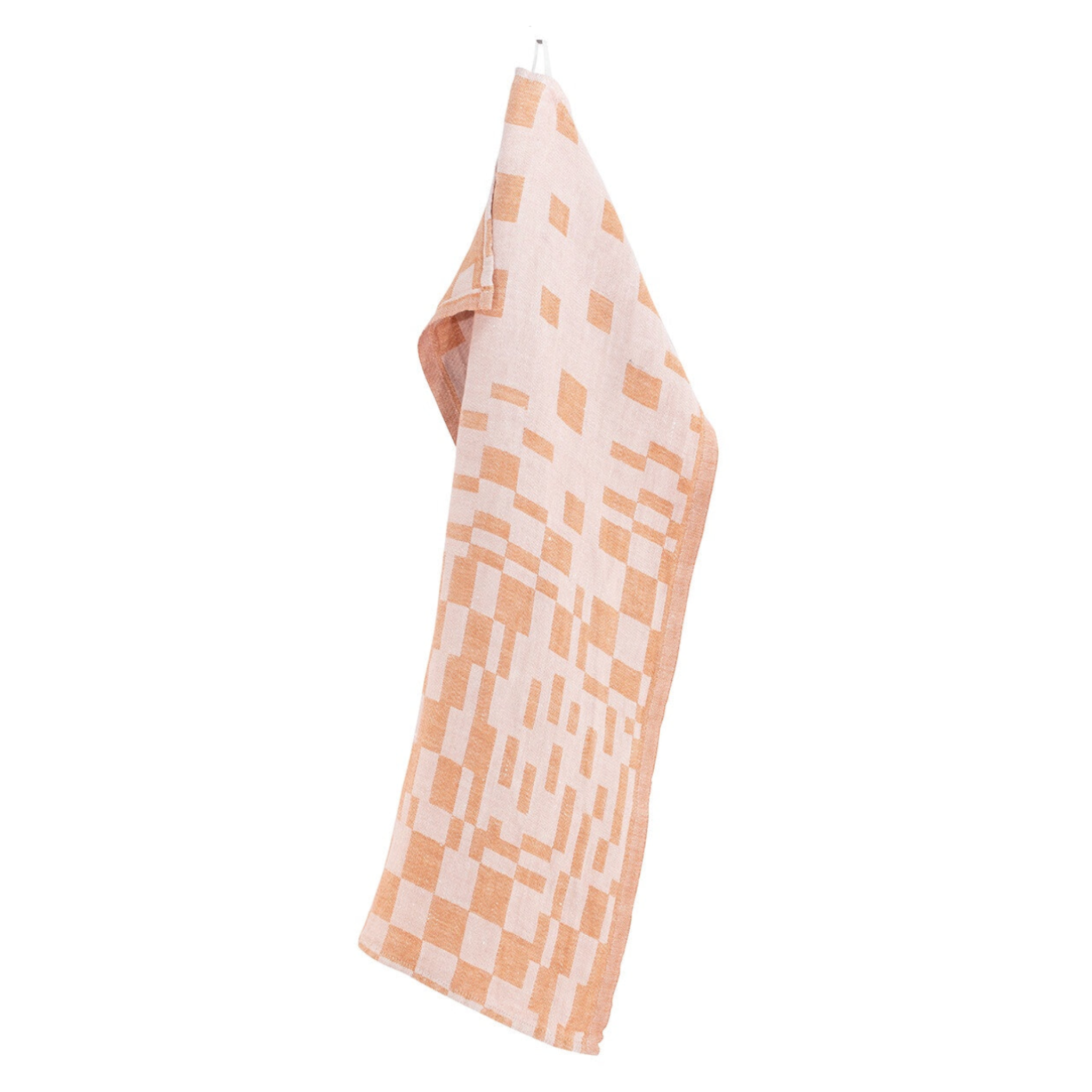 Code Koodi Washed Linen Tea Towel, Rust-Rose (9188928094495)