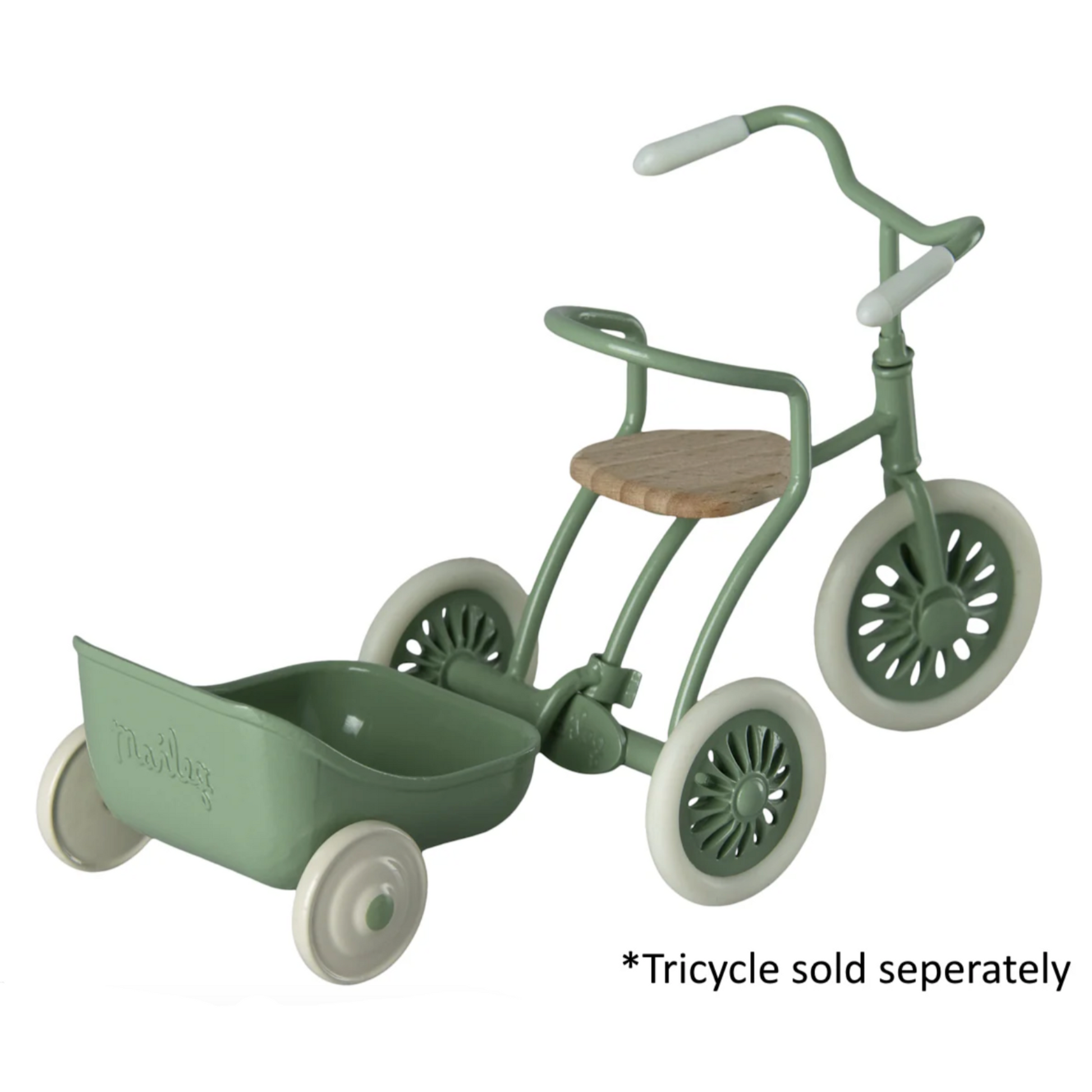Maileg Tricycle Trailer Mouse Green (9202580881695)