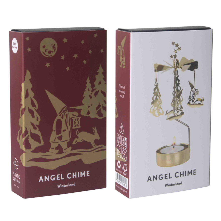 Winterland Tea Light Carousel Chime, Gold (9430348923167)
