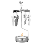 Moose Tea Light Carousel Chime, Silver (9430348366111)