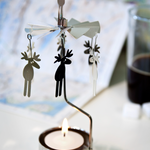 Moose Tea Light Carousel Chime, Silver (9430348366111)