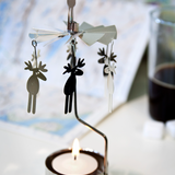 Moose Tea Light Carousel Chime, Silver (9430348366111)
