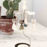 Cat Tea Light Carousel Chime, Silver (9430365700383)