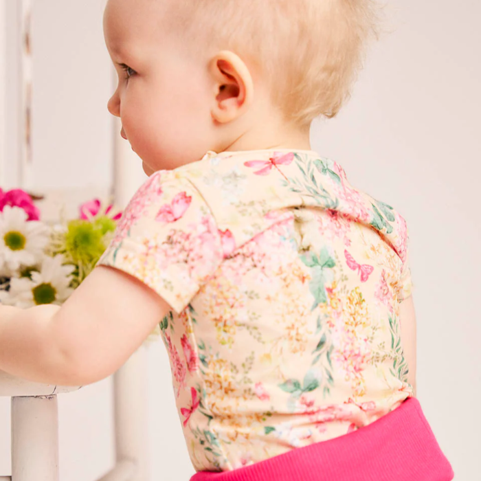 Ma-ia Lilacs Siren Short Sleeve Baby Body, Peach (10258275303711)