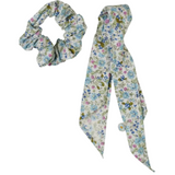 Scrunchie, Summer Flower, Multi Blue