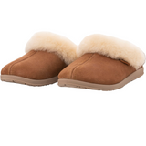 Sandy Sheepskin Slippers, Antique Cognac