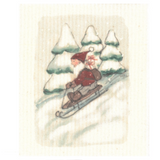 100% Biodegradable Dishcloth, Elf Sleigh Ride