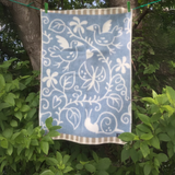 Lilla Snigel (Little Snail) 100% Wool Baby Blanket, Blue