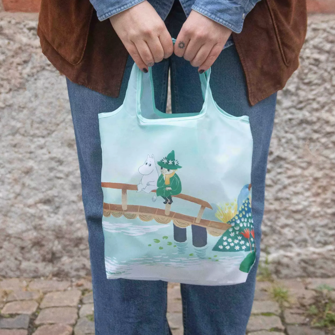 Moomin Snufkin Folding Shopping Bag Small (10243070230815)