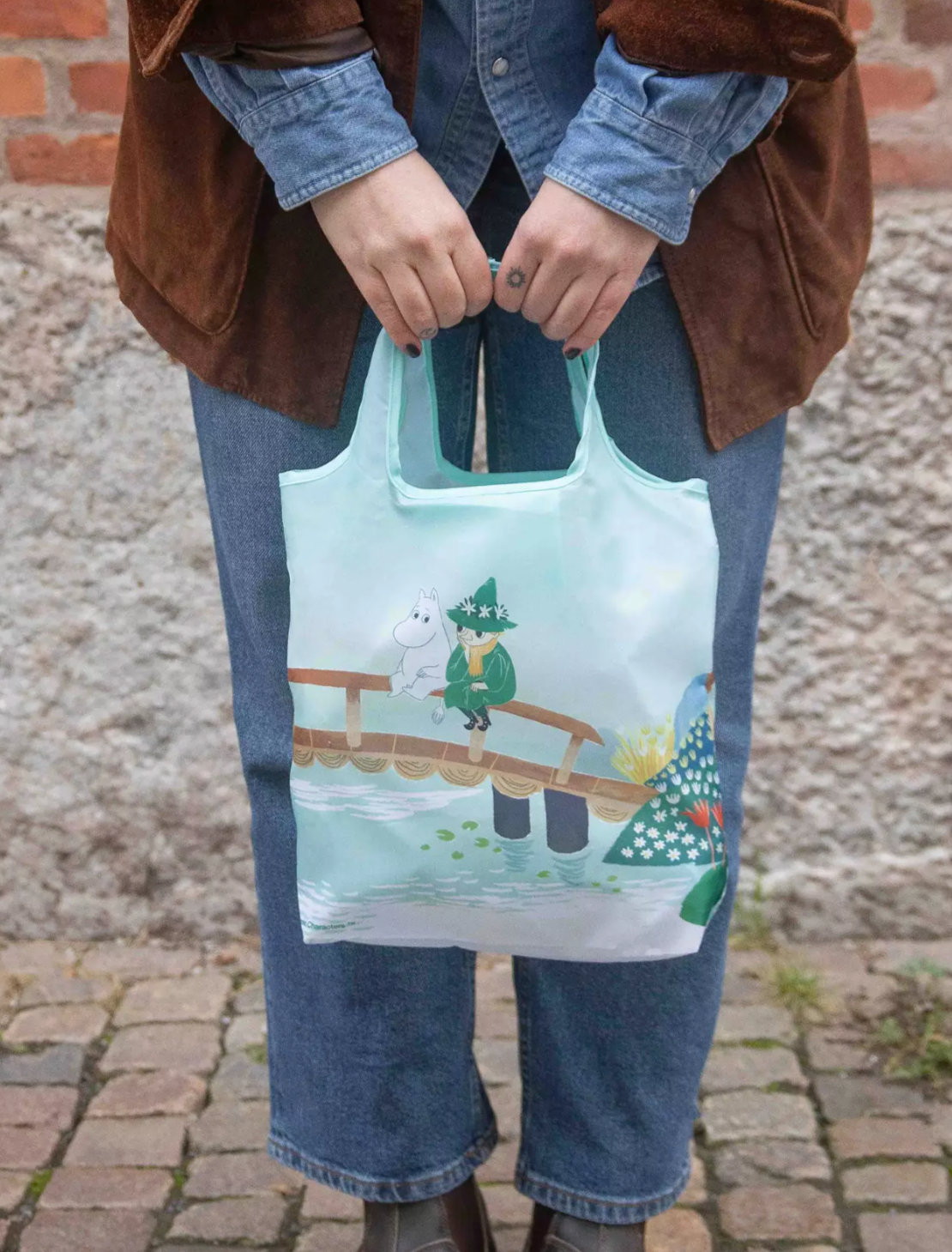 Moomin Snufkin Folding Shopping Bag Small (10243070230815)
