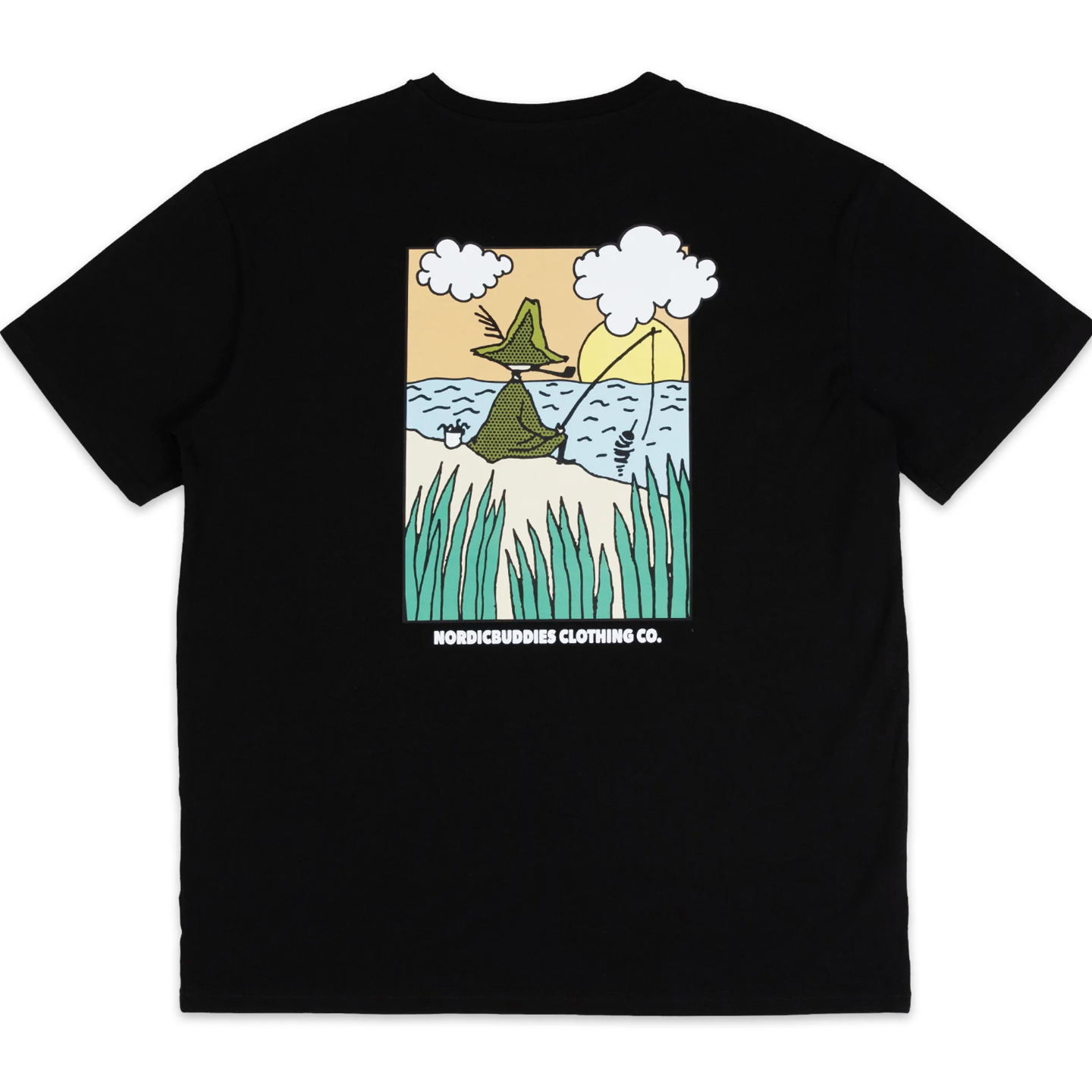 Moomin T-Shirt Heavy Snufkin Fishing, Black (10241107132703)