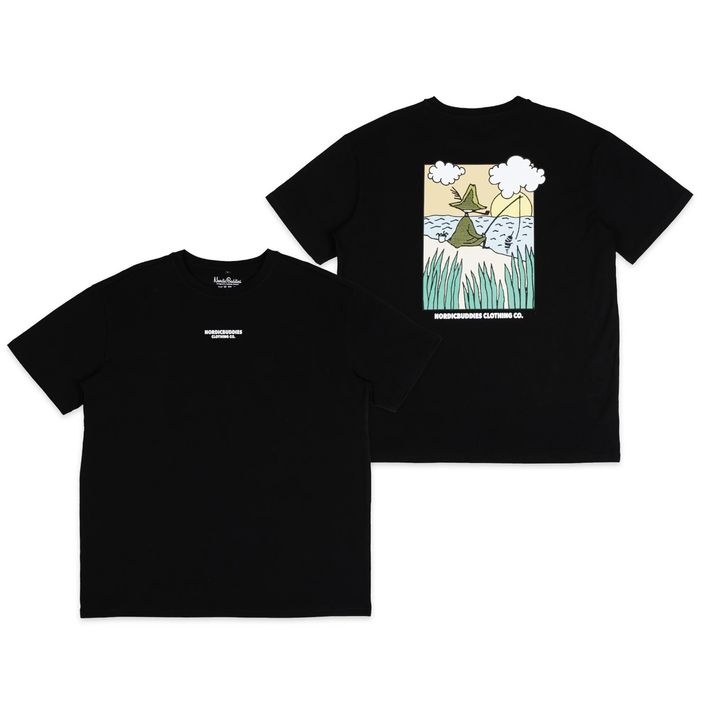 Moomin T-Shirt Heavy Snufkin Fishing, Black (10241107132703)