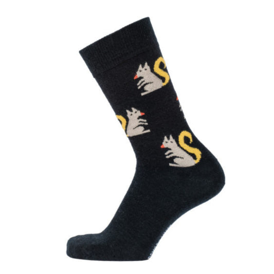 Squirrel Merino Socks, Black (9209043484959)