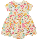 Moomin Summer Short Sleeve Baby Body Dress , Light Yellow (10255598092575)