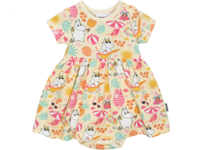 Moomin Summer Short Sleeve Baby Body Dress , Light Yellow (10255598092575)