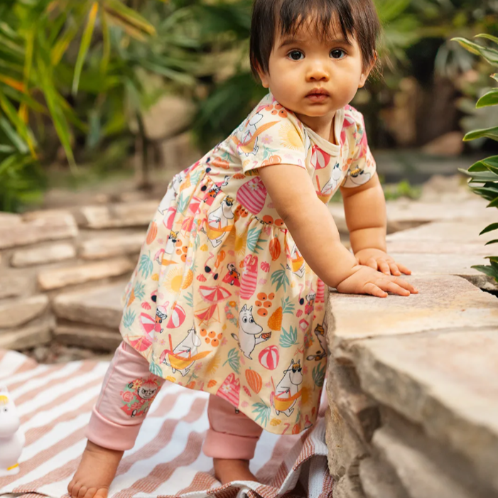 Moomin Summer Short Sleeve Baby Body Dress , Light Yellow (10255598092575)