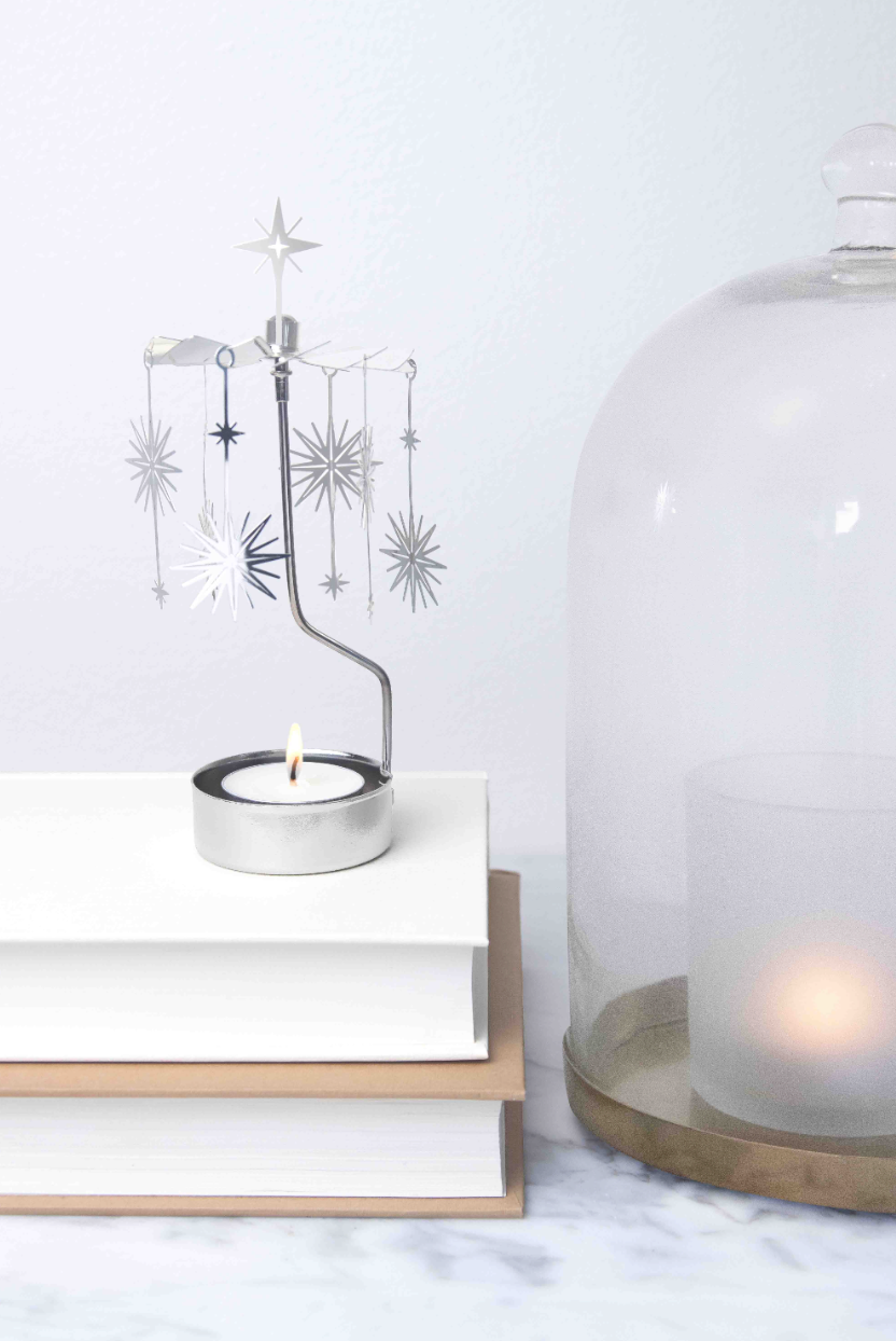 Supernova Tea Light Carousel Chime, Silver (9422250443039)