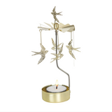 Swallow Tea Light Carousel Chime, Gold