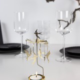 Swallow Tea Light Carousel Chime, Gold